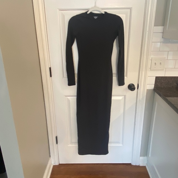 New! SKIMS Fits Everybody Crew Neck Long Sleeve Dress/Onyx nwt 33458 - Picture 3 of 8